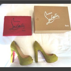 Christian Louboutin Bambou 140 Suede Royal Chartreuse